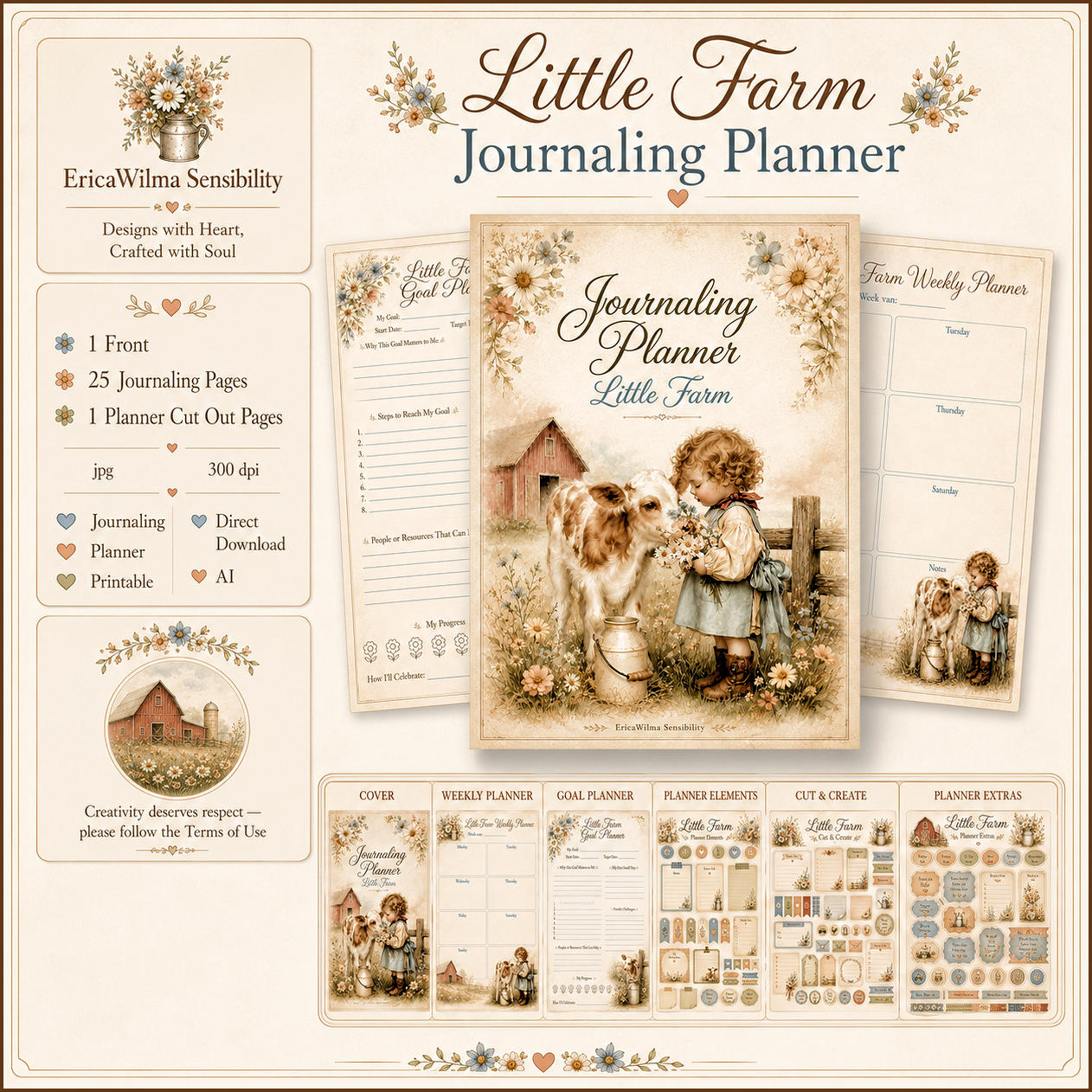 (image for) EW AI Little Farm - Journaling Planner 2026